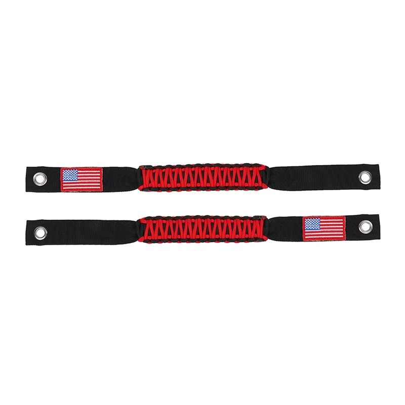 

Roll Bar Grab Handles For Ford Bronco 2021 2022 2 Door 4 Door Accessories, Paracord Grip Handle With US Flag