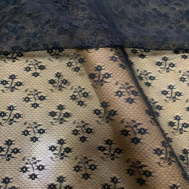 

Mesh Embroidery Water Soluble Lace Fabric Black Model Style High-End Lace Clothing Dress Fabric