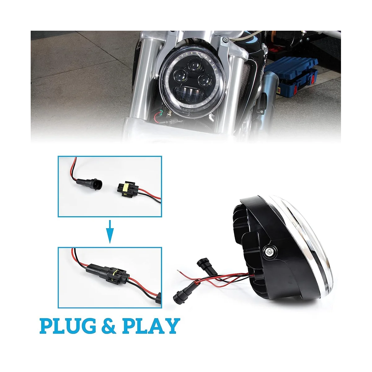 Светодиодный передняя фара с дальним и ближним светом гало DRL для V-Rod VRod VRSCA VRSCF Street