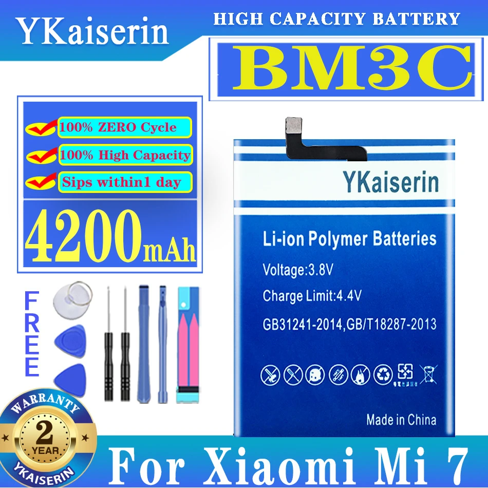 

YKaiserin BM3C 4200mAh Replacement Battery For Xiaomi Mi 7 Mi7 High Capacity Batterij Batteria + Track Code