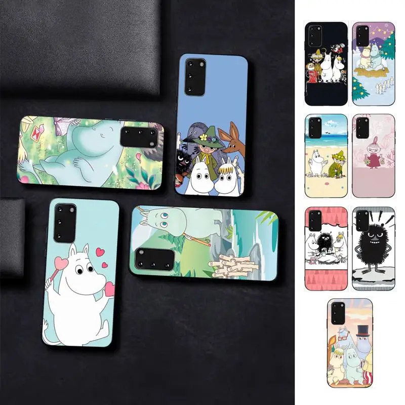 

MINISO Cartoon Cute H-Hippo M-MoomineS Phone Case for Samsung S10 21 20 9 8 plus lite S20 UlTRA 7edge