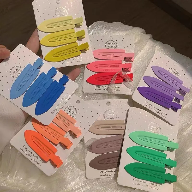 

Бесшовные цветные металлические зажимы для волос Sdotter 3 шт. без изгиба, боковая челка, зажим для бахромы, аксессуары для макияжа, стилинг для девушек