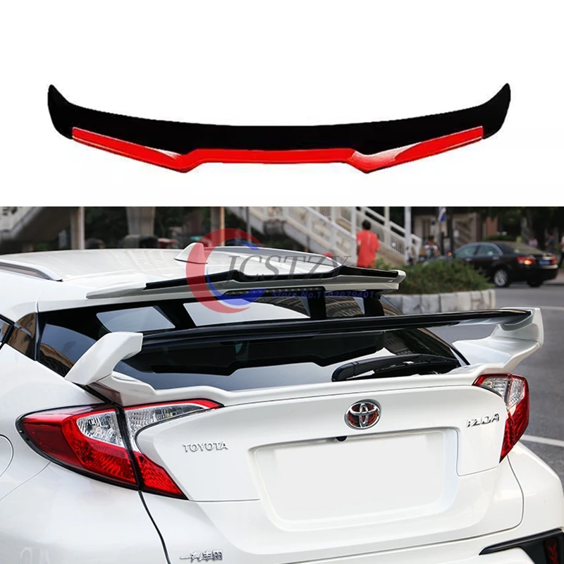 

For TOYOTA CHR C-HR spoiler 2016-2022 Car Roof Spoiler Rear Wing Airfoil Splitter Deflector Boot Lip Body Kit Accessories