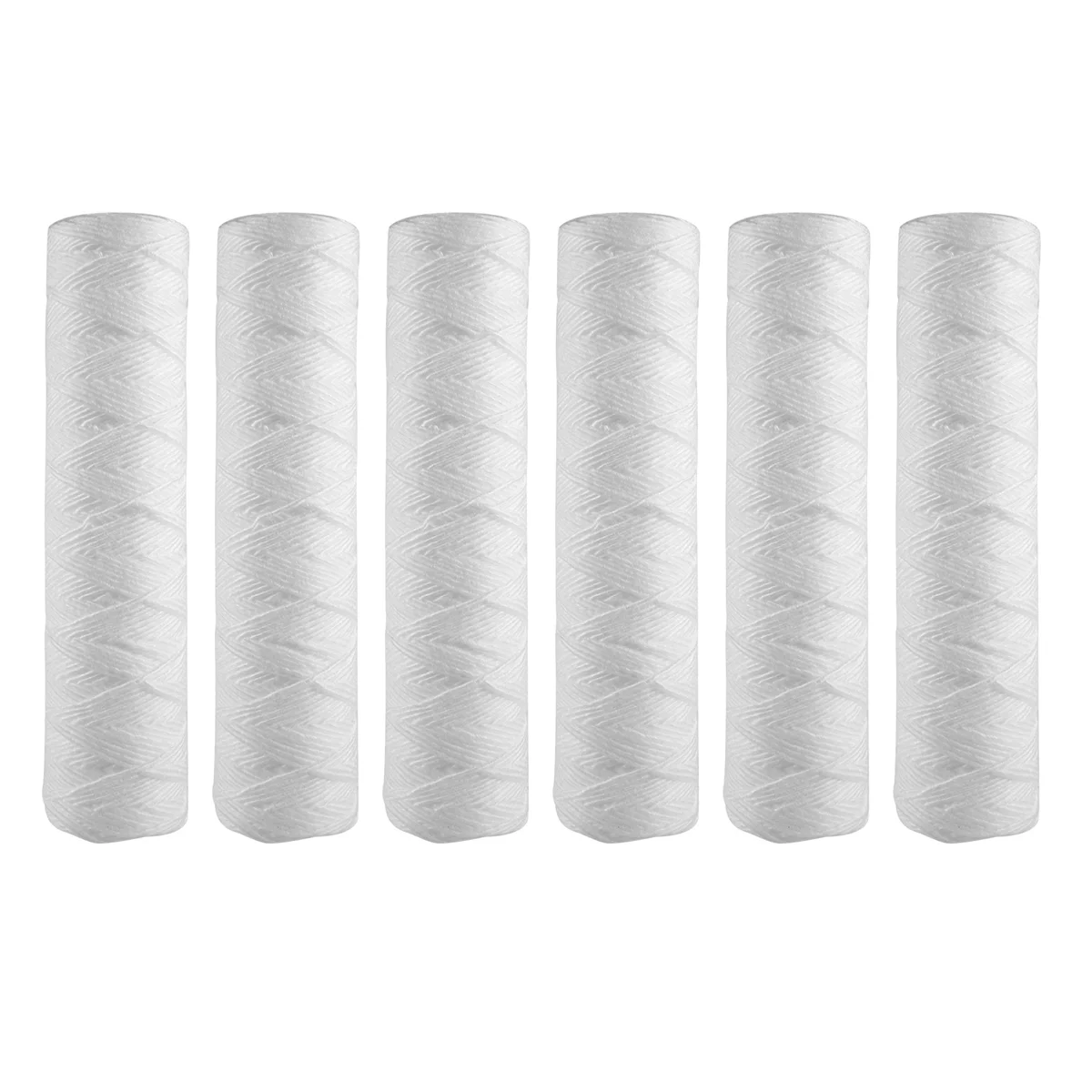 

10 Micrometre String Wound Sediment Water Filter Cartridge,6 Pack,Whole House Sediment Filtration,Universal