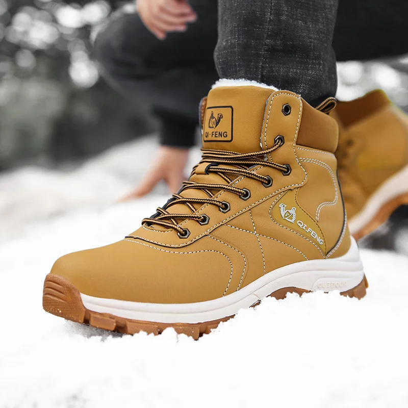 Xiaomi SALUDAS Men Hiking Boots Winter Fur Warm Snow Boots Waterproof Outdoor Trekking Work Shoes Hunting Sneakers Men's Shoes