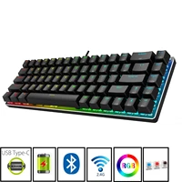 gaming mechanical bluetooth keyboard wireless keyboard with bluetooth2 4ghzusb rgb backlit blue red switch ruus for phone pc