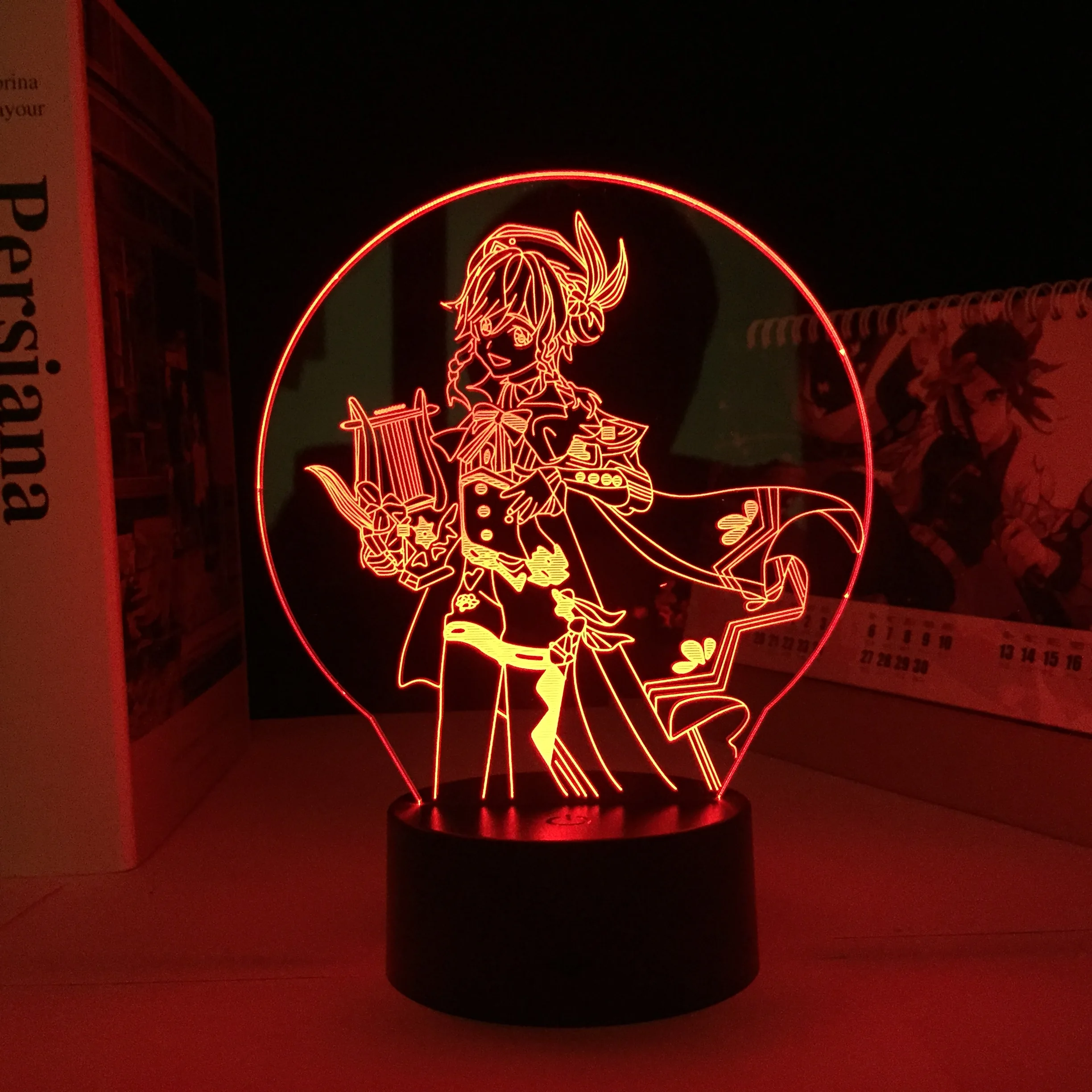 Lâmpada de Impacto Decoração da Casa Genshin Acrílico Night Light Venti Jogo Figura 3d Luz Dropshipping Melhor Negócio Transporte Rápido Led