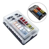 12 ways Plastic Cover Negative Fuse Block with bolt connect terminal for Vehicle Car Boat Marine Auto