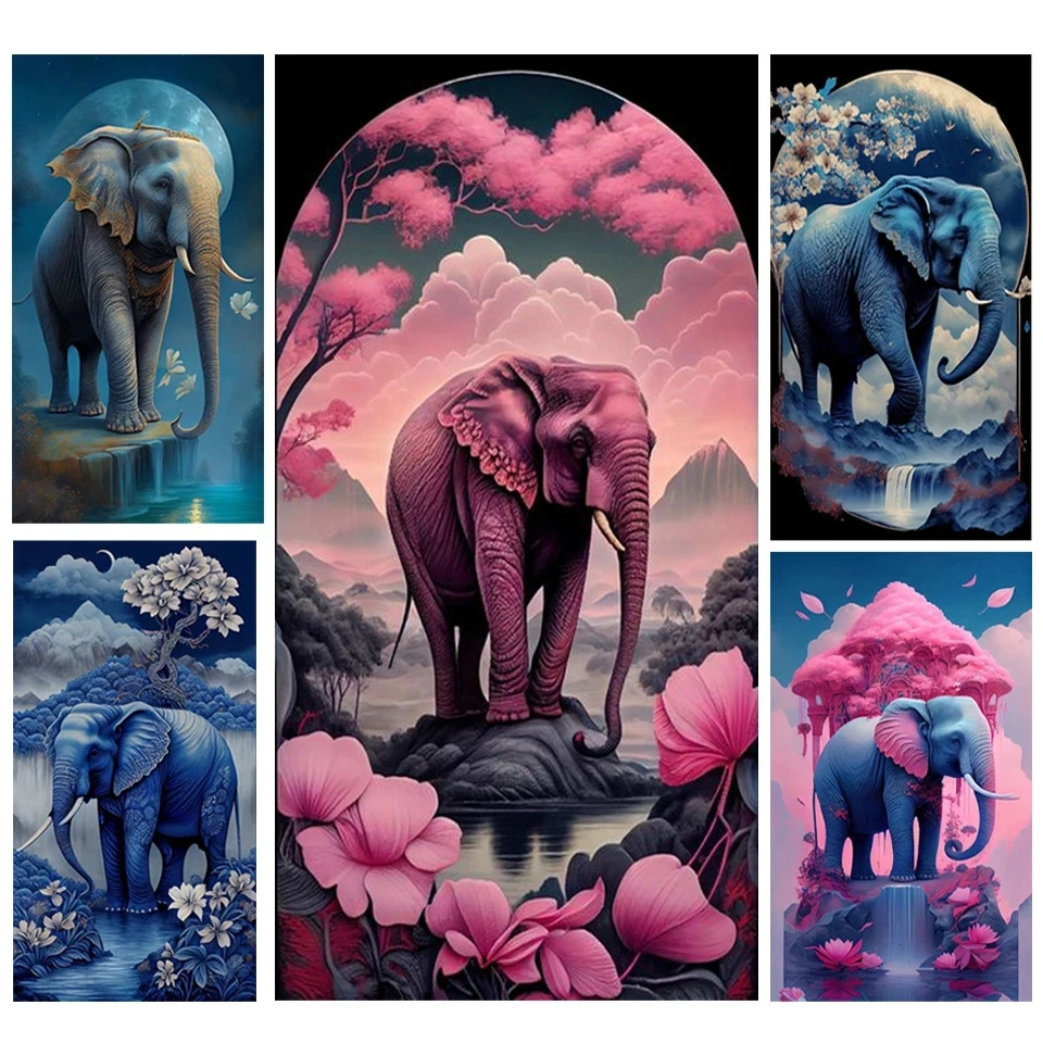 

5D Diy Diamond Painting Lucky Elephant New Collection 2023 Mosaic Fantasy Animal Landscape Full Square/Round Embroidery A524