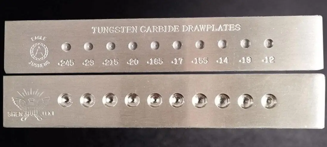 Tungsten Carbide Wire Drawplate 52 Holes Round Shape 0.26-4.10mm Jewellers Draw Plate