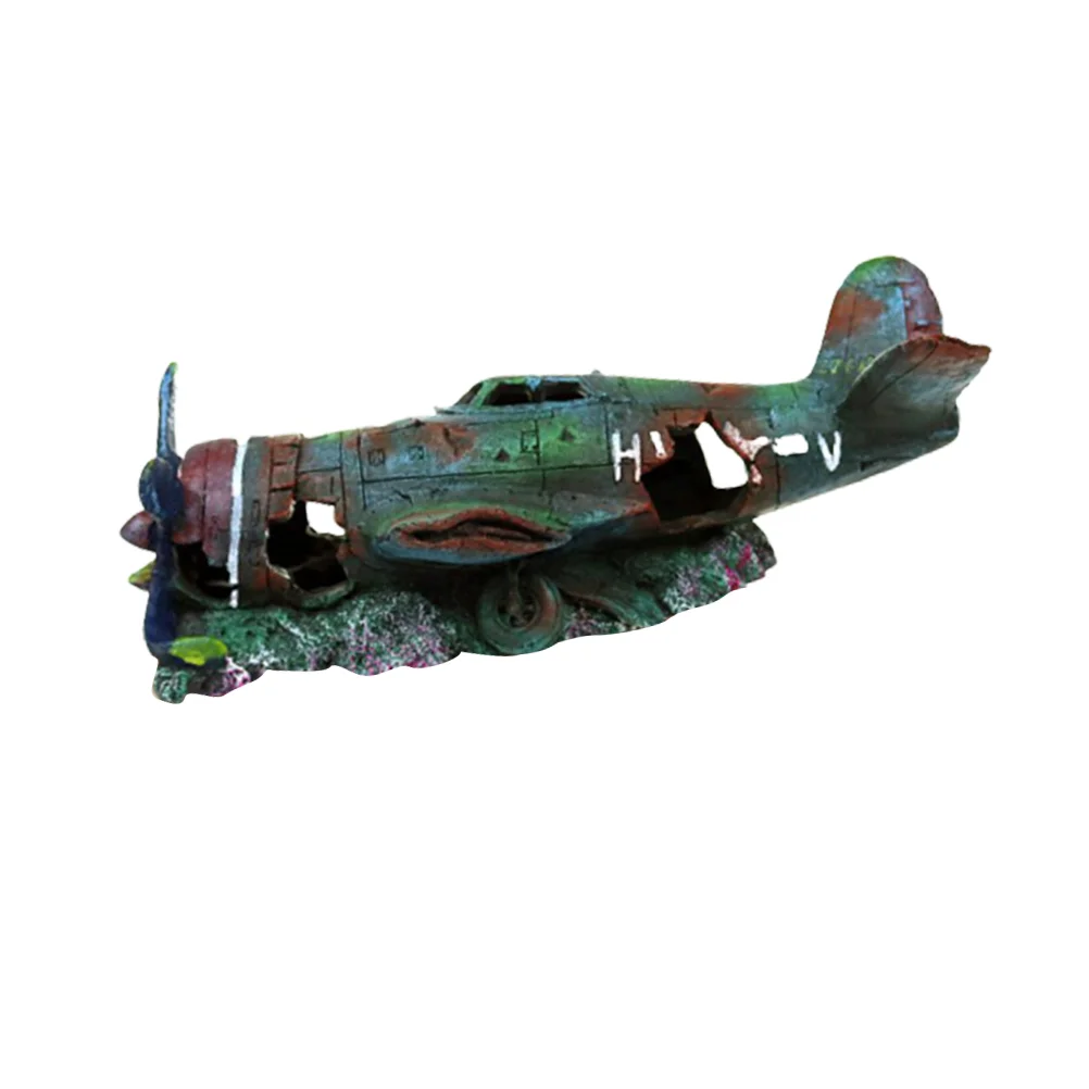 

Aquarium Decorations Fish Tank Plane Wreckage Wreck Funny Shipwreck Sunken Ship Large Cave Crash Airplane
