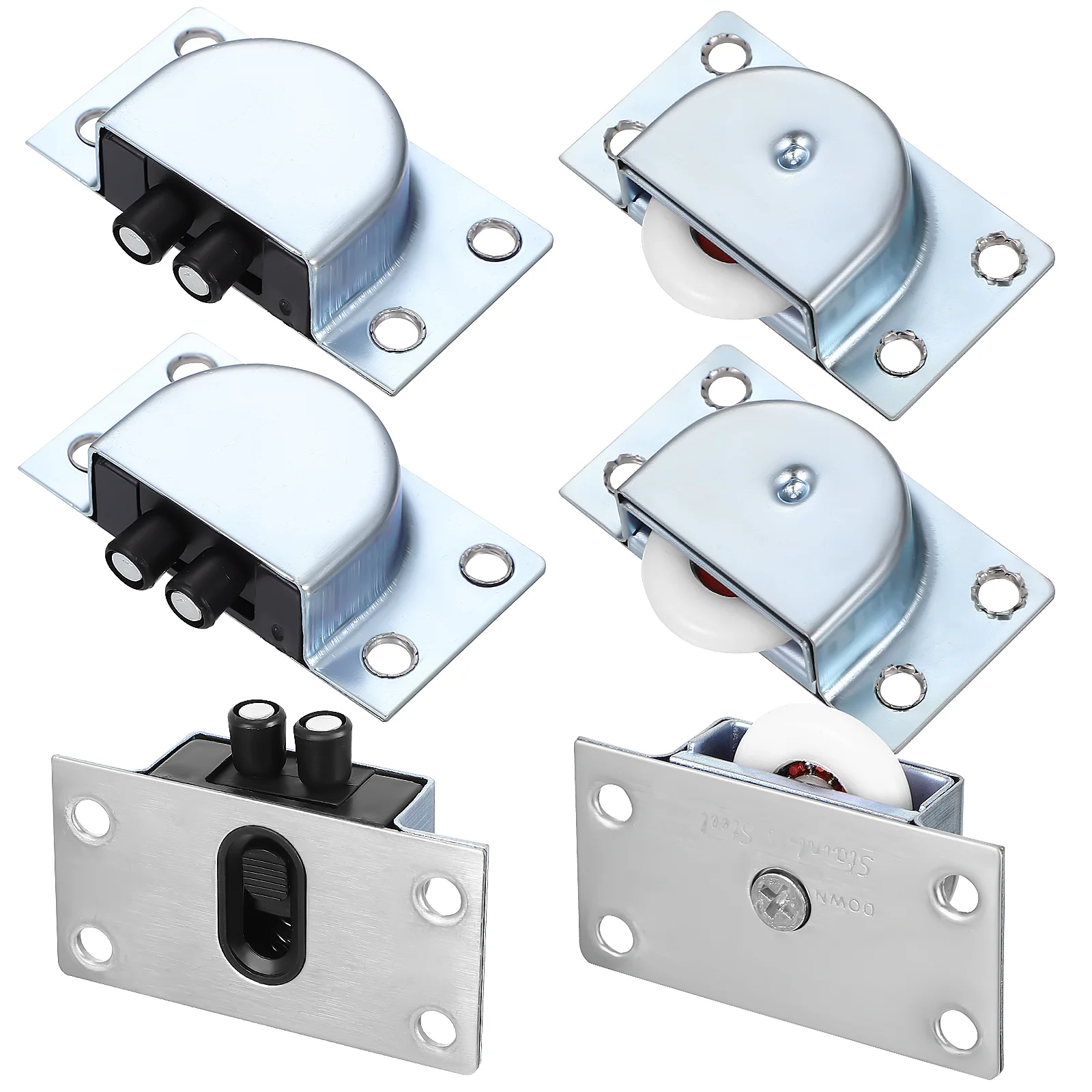 

6 Pcs Sliding Door Cabinet Roller Wheels Scroll Gate Stainless Steel Guide Pulleys