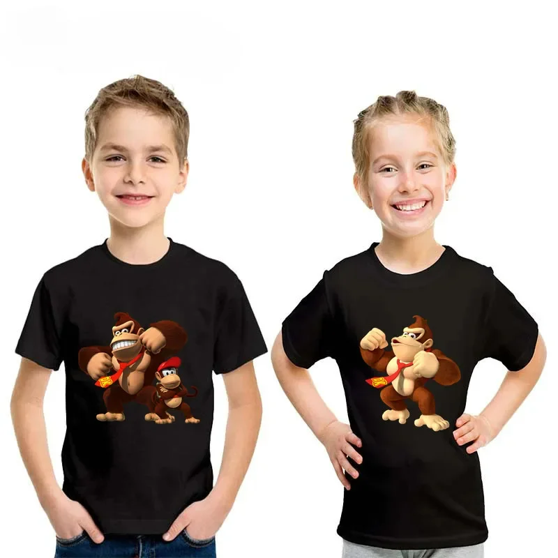 Детская Забавная Футболка С Мультяшным Принтом Donkey Kong Country