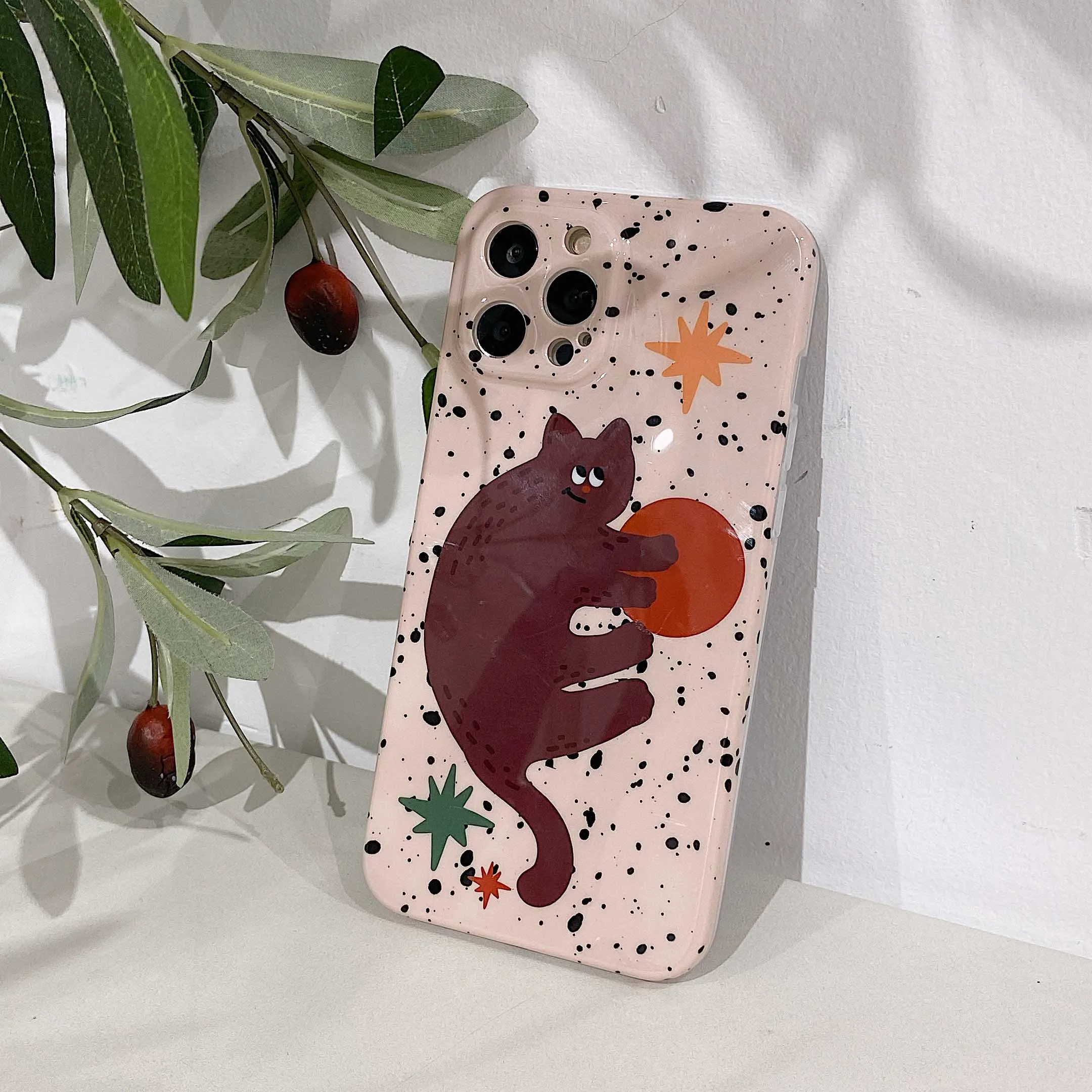 

Funny Ball Cat Phone Case For Iphone XR 11 12 13Pro 13 Pro Max X XSMAX XS 12ProMax Soft Silicone Cover Fundas Cute Back
