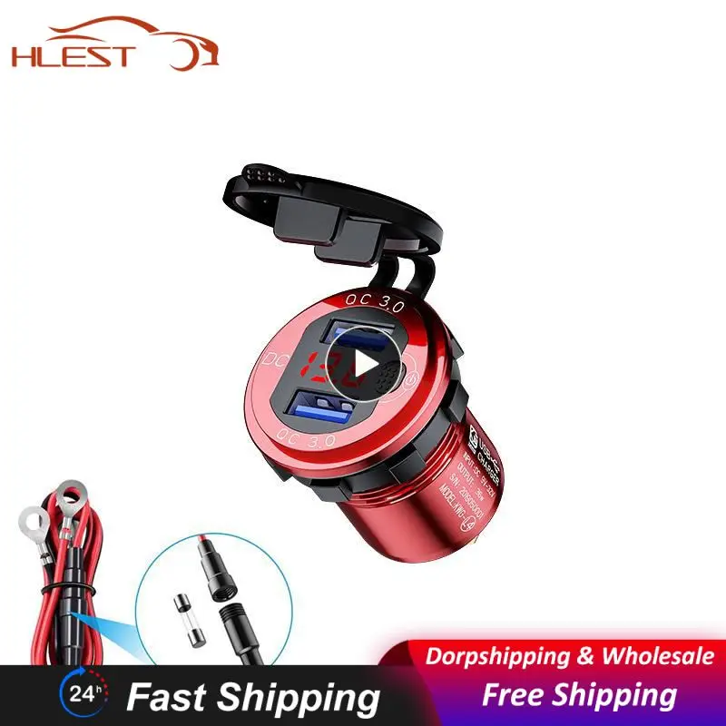 

2 Port Usb Fast Car-charger Easy To Use Led Car Usb Charger Multi-purposes Usb Car Charger Quick Charge 3.0 Charger Save Energy