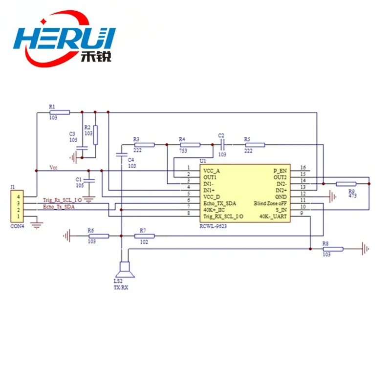 RCWL-1605 Встроенный открытый трансивер Ультразвуковой модуль измерения дальности