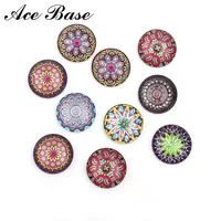 20pcs ethnic pattern glass patch 10mm 12mm 14mm 20mm 25mm round photo glass cabochon demo flat back making findings wholesale