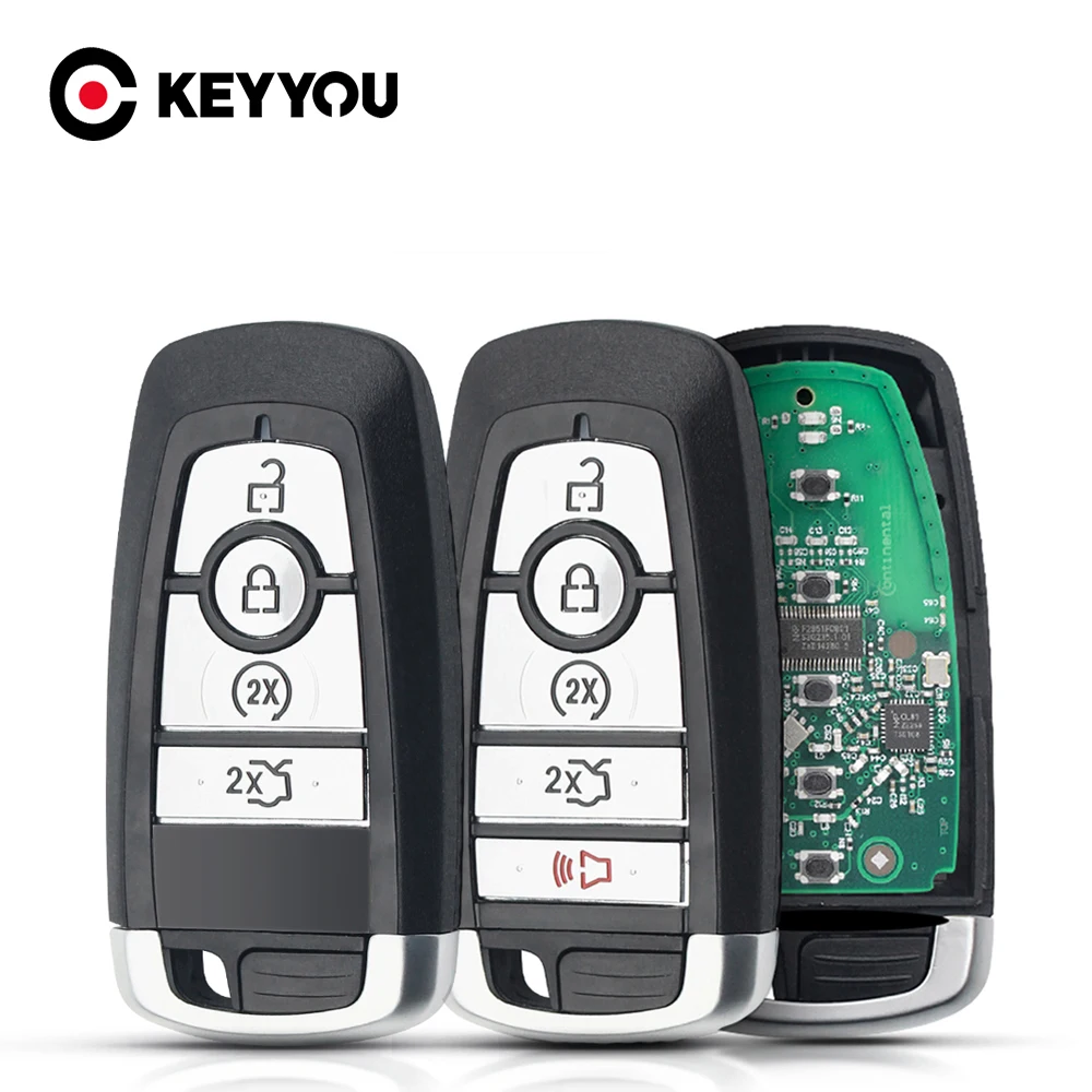 

KEYYOU M3N-A2C93142600 4/5 Buttons Smart Remote Car Key 433/868/902mhz ID49 for Ford Edge Fusion Expedition Explorer Mustang