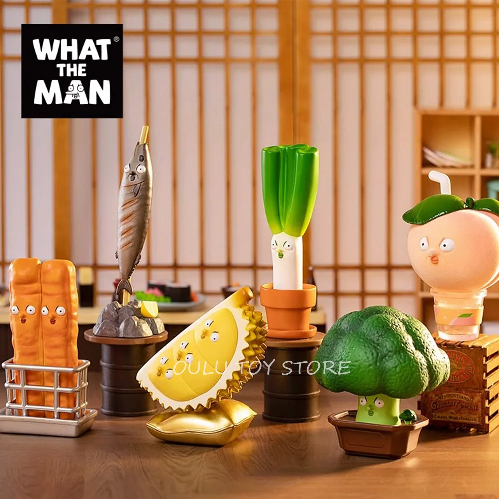 

Original Popmart What The Man Blind Box Anime Figures Food Series Funny Trendy Toys Surprise Lucky Mystery Halloween Christmas