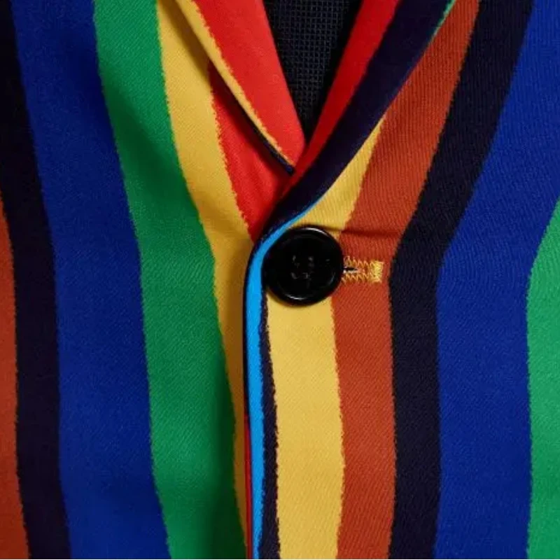 Мужской деловой костюм в английском стиле пальто красочную полоску модные