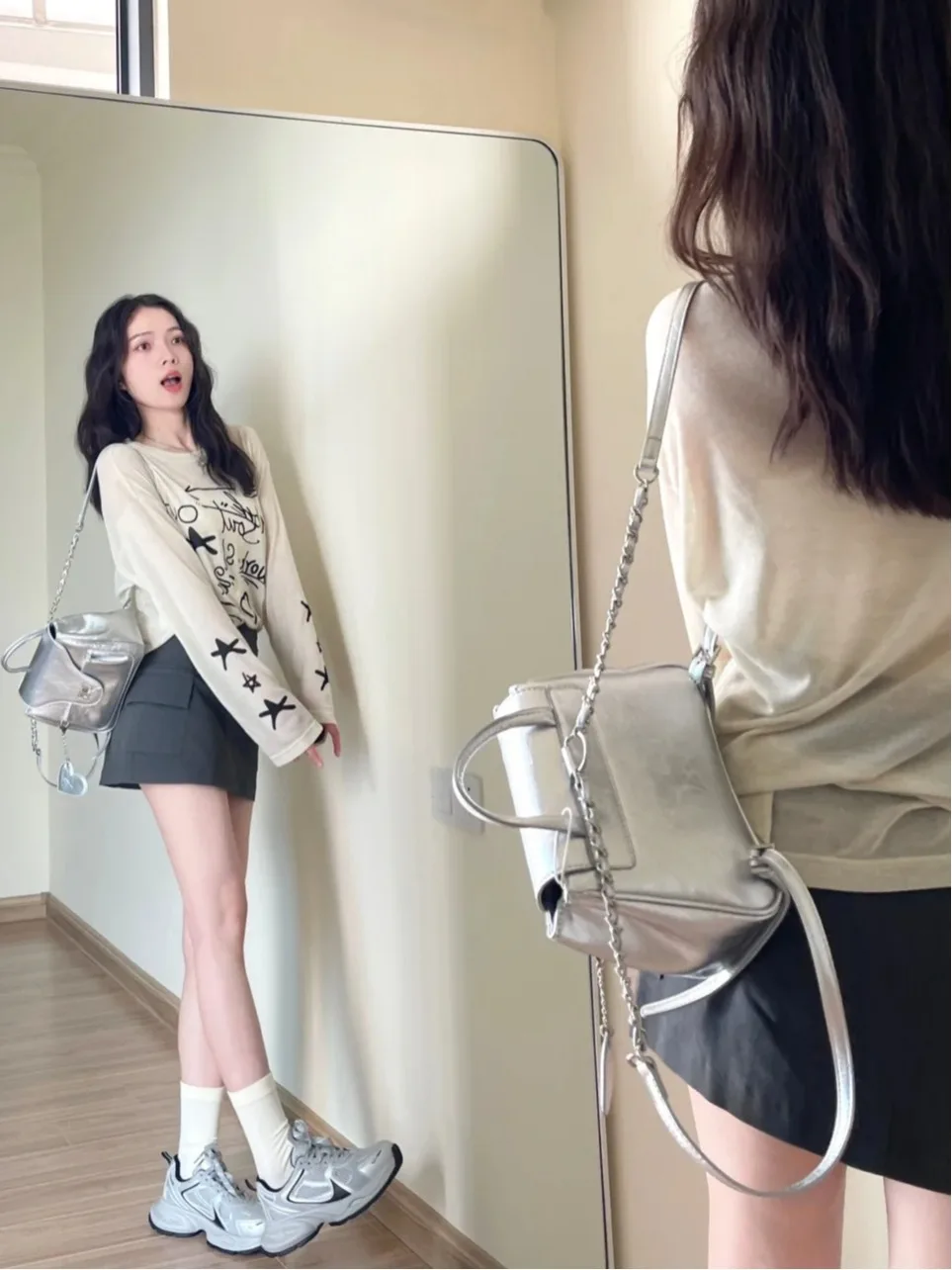 Рубашка женская с длинным рукавом тонкая свободная уличная блузка из вискозы