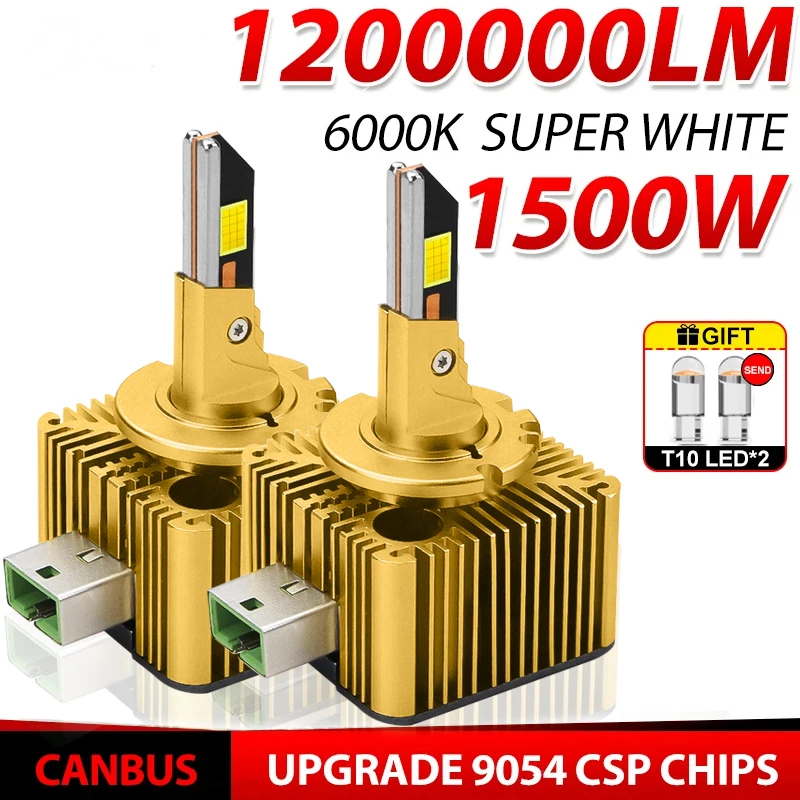 Серия D D3S D1S Светодиодные лампы для фар 12 В 24 Canbus D4S D2S D8S D1R D4R D2R D3R Супер яркие 1200000