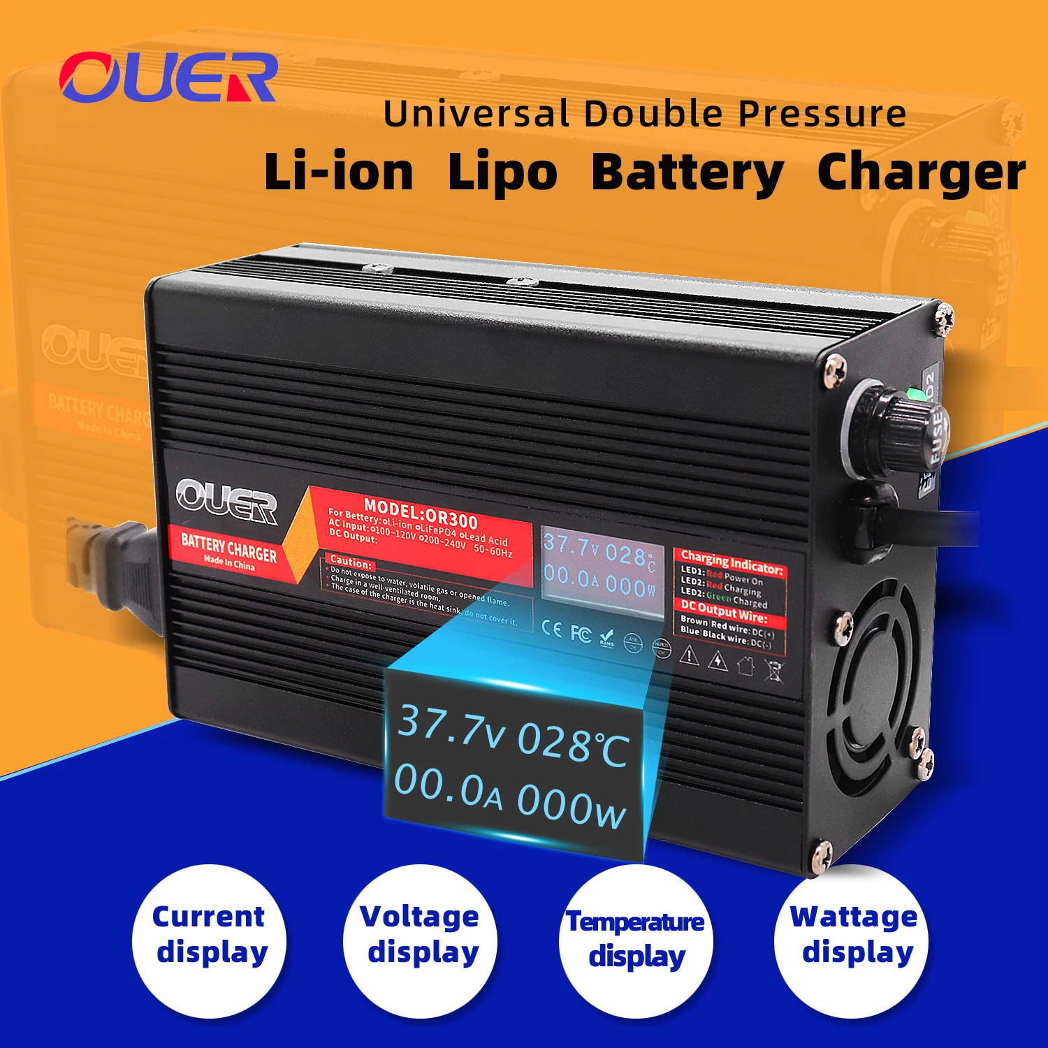 

16.8V 15A Smart Charger For 4S 14.8V Li-ion Battery Lipo/LiMn2O4/LiCoO2 Smart OLED Display Fast Charger