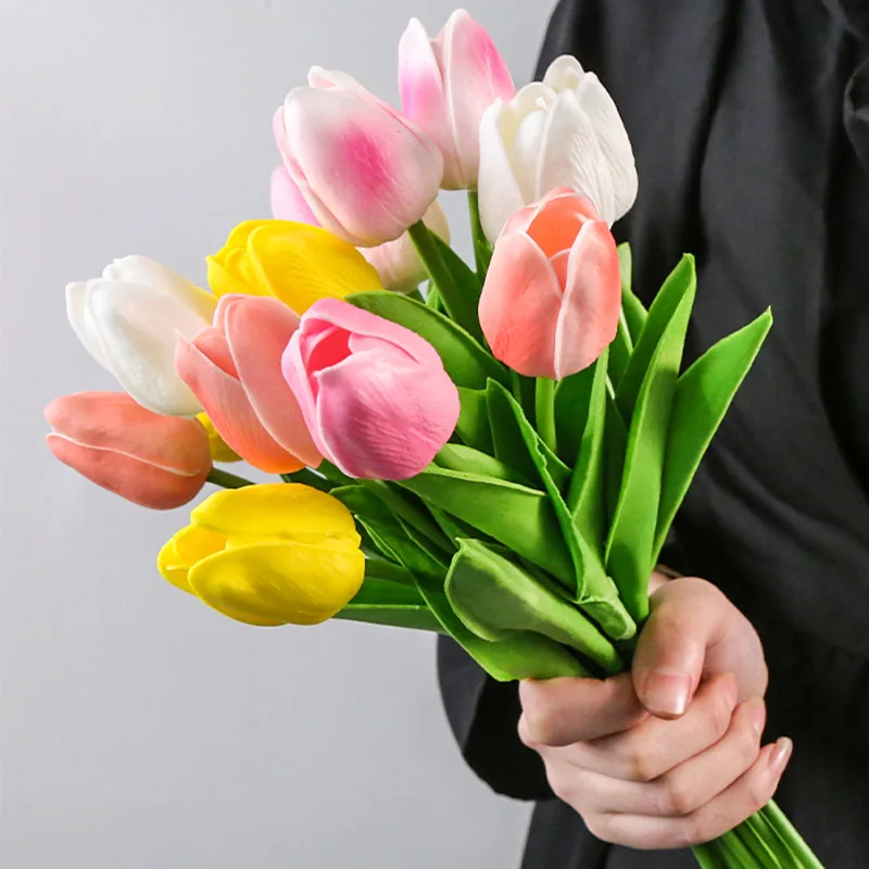 

Искусственный тюльпан, искусственный цветок на ощупь, искусственный букет, искусственный цветок для цветов, украшение для дома, сада, свадь...