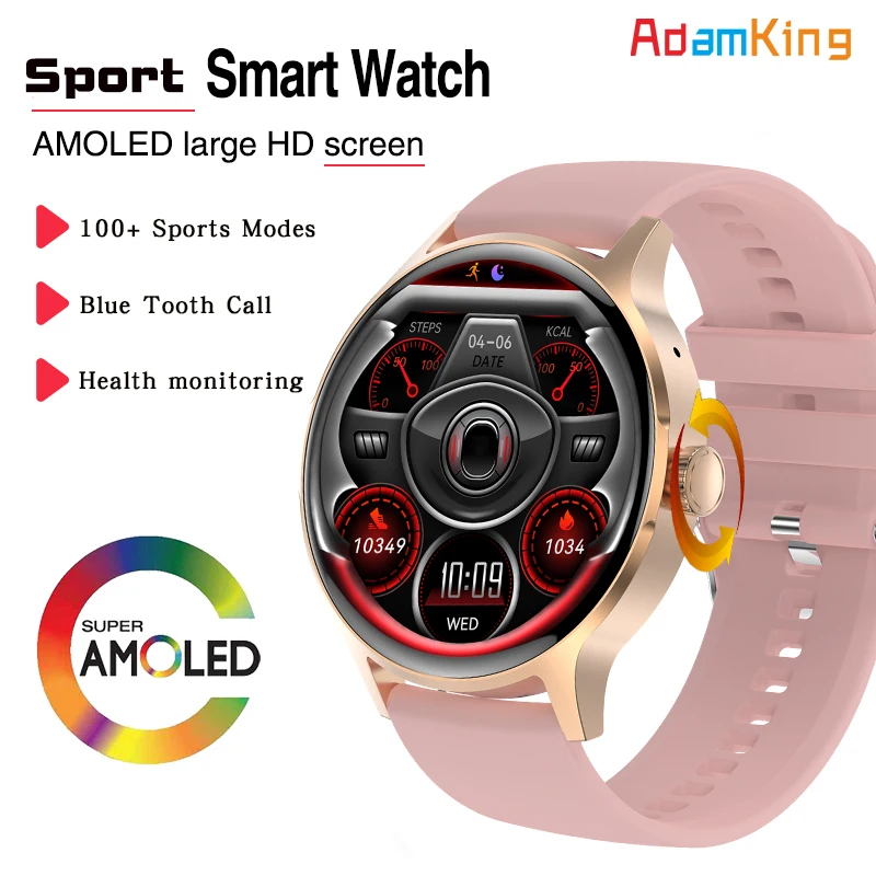 1 43-дюймовый AMOLED-экран для мужчин и женщин спорт фитнес Bluetooth-вызов умные часы