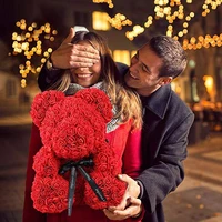 valentines day diy gift teddy bear of roses accessories artificial foam flower wedding birthday party decoration 50100200 pc