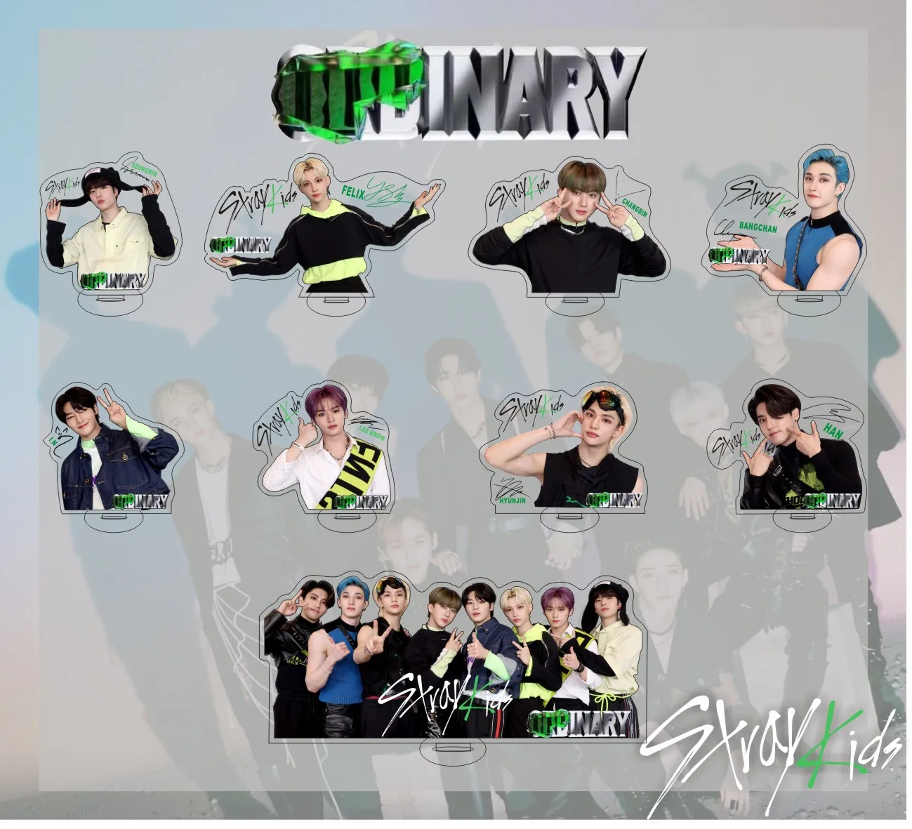 

Kpop Straykids Acrylic Standee New Album ODDINARY Acrylic Transparent Figures Standing Desktop Small Fans Collection Wholesale