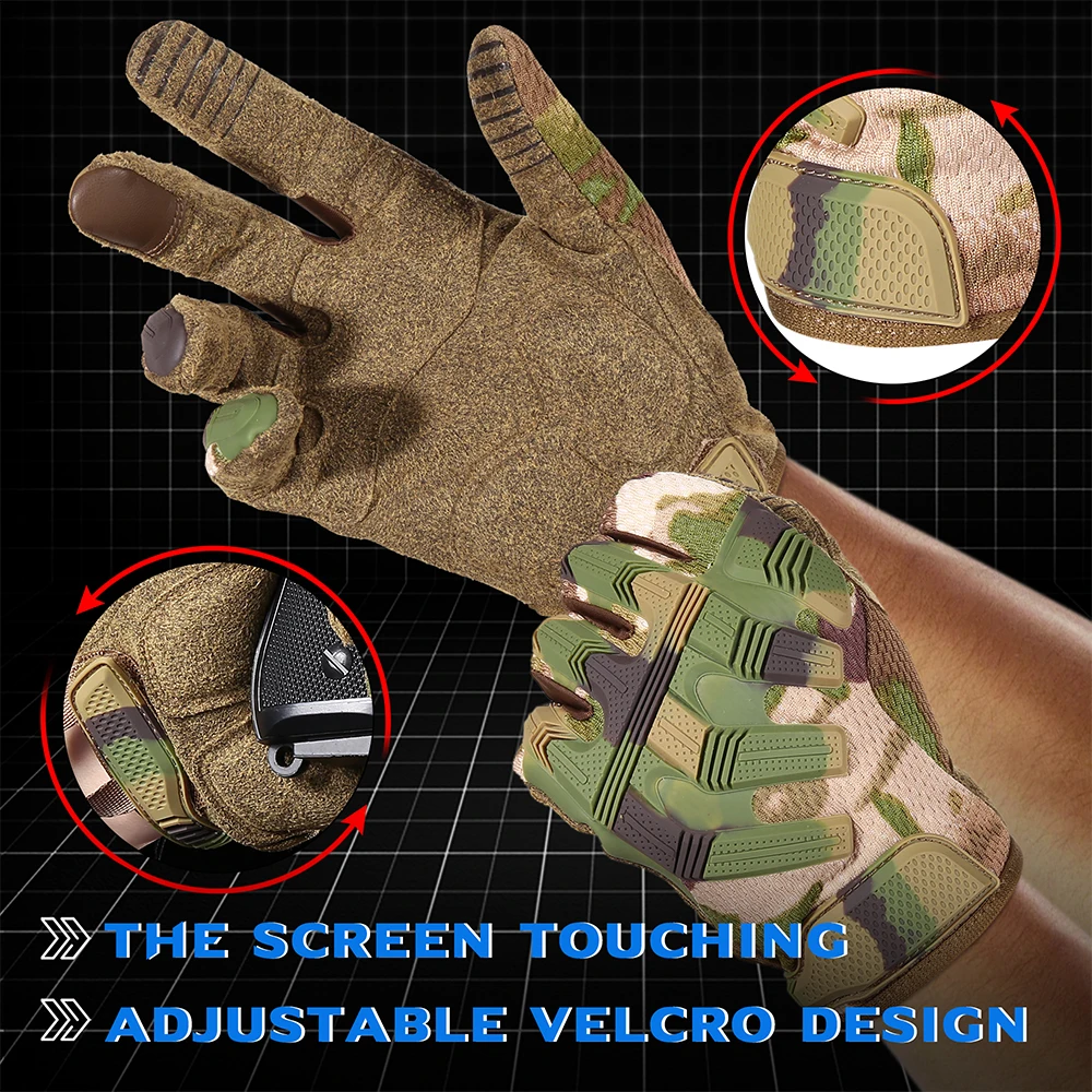 Тактические велосипедные перчатки для сенсорных экранов уличные армейские