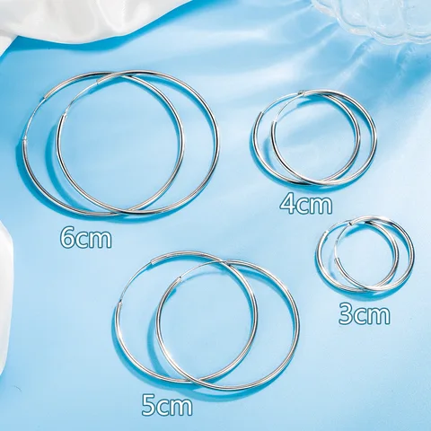 Серьги-кольца из серебра 925 Argent 925