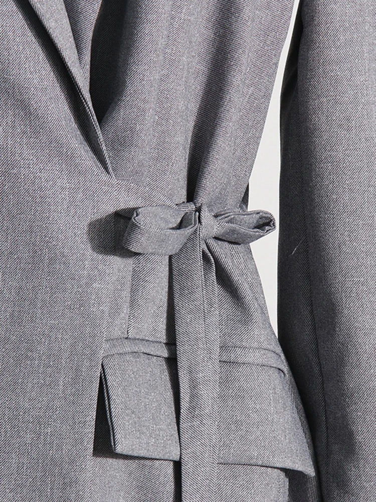 Женский блейзер со шнуровкой VGH повседневный Блейзер лоскутного покроя с