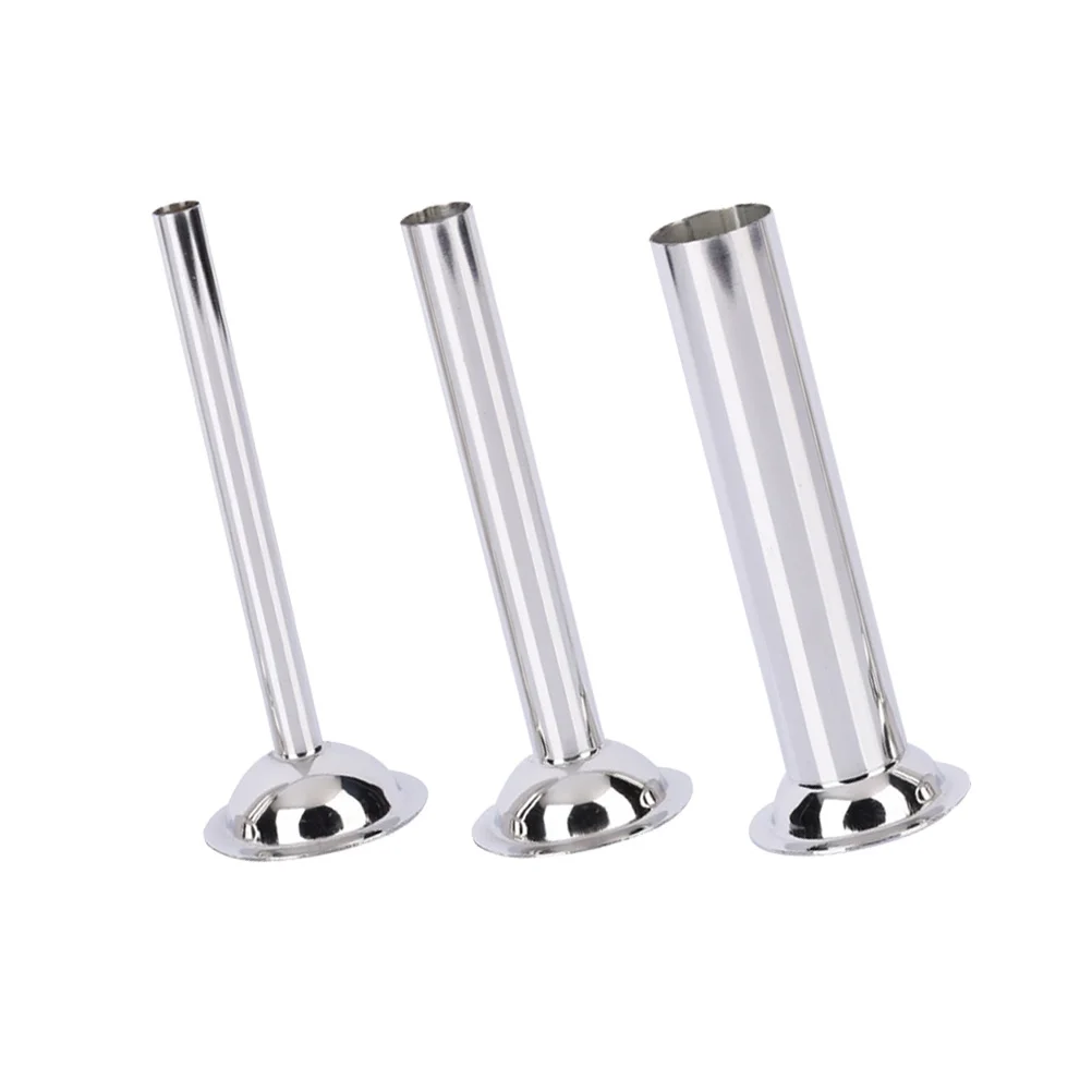 

3pcs Sausage Stuffer Tubes Stainless Steel Funnels Grinder Attachment Meat Stuffing Tubes Sausage Filling Tools