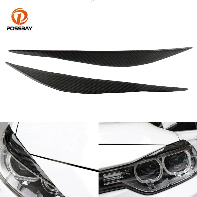 

Автомобильная углеволоконная накладка на фару, накладка на веко для бровей, наклейка, внешние аксессуары для BMW 3 серии F30 2013 2014 2015 2016 2017 2018