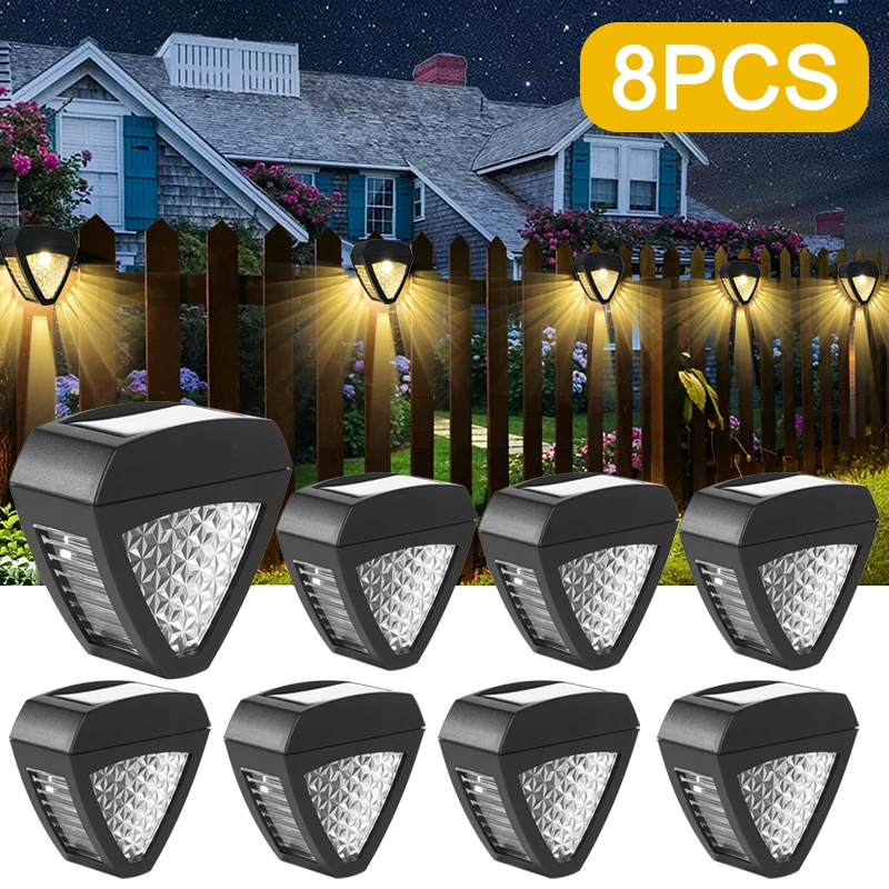 Solar Outdoor Lights Waterproof Garden Solar Deck Lights Decor Fence Lamp for Villa Wall Courtyard Patio Stair