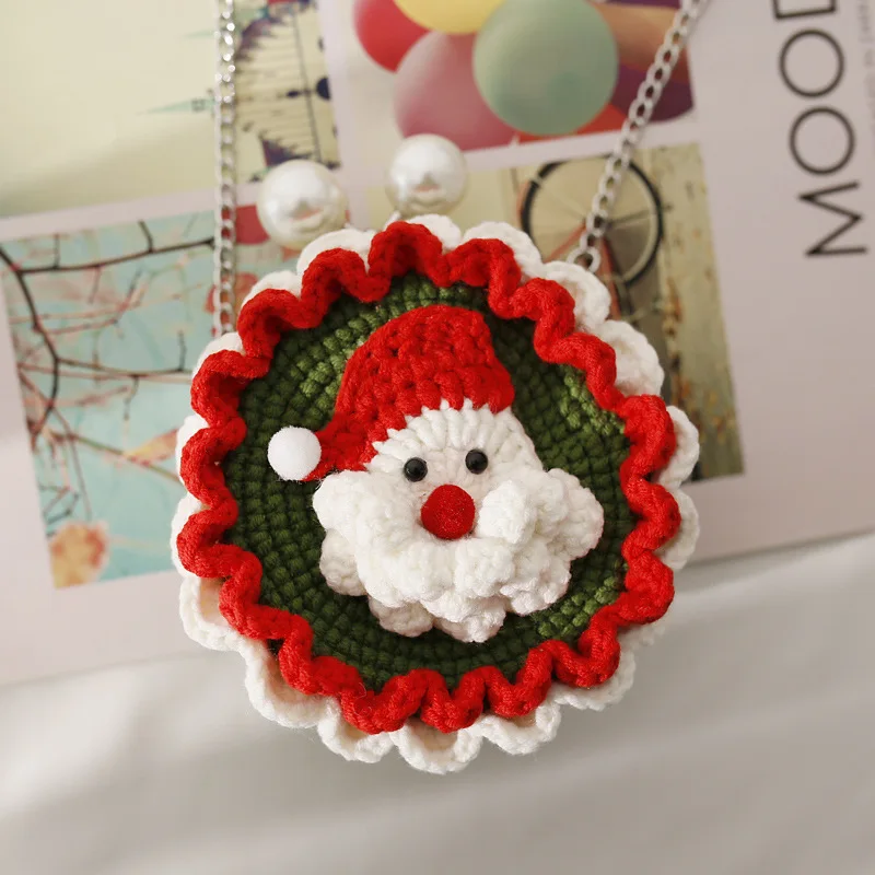 

Мешочки для девочек, круглая застежка, для мелочи, с рисунком деда мороза