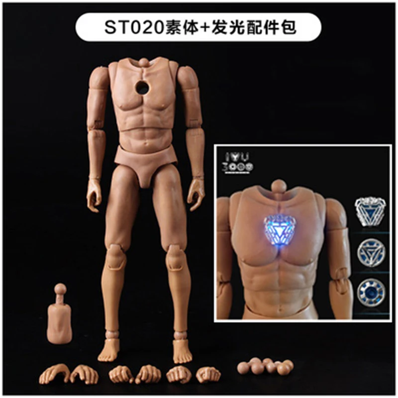 Фото Экшн-фигурка из стали 1/6, светящийся корпус Тони ST020 с нано-реактором, может быть ярким, для 12-дюймовых экшн-фигурок, аксессуары №2