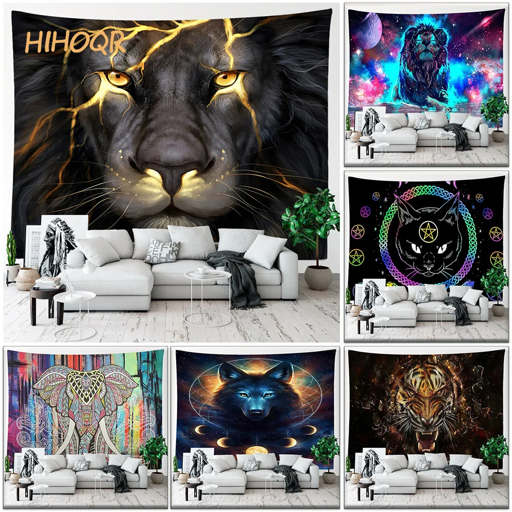 

Animal Tapestry Wall Hanging Aesthetic Room Decor Boho Hippie Mandala Animal Large Fabric Wall Tapestry Bedroom Home Decoration