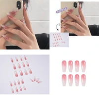 fake nails 24pcsset french white pink long ballet full coverage for nail decoration fashion nail supplies for professionals