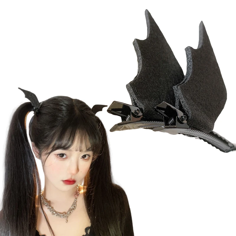 

1Pair Devil Hairgrips Bat Wings Hair Clips Girls Women Headwear Cosplay Halloween Headband Hairpin Accessories Horns Barrettes