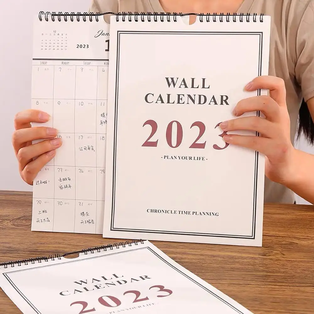 

2023 Простой настенный календарь, еженедельный ежемесячный планировщик, ежедневник, домашний планировщик, офисный настенный органайзер, кал...
