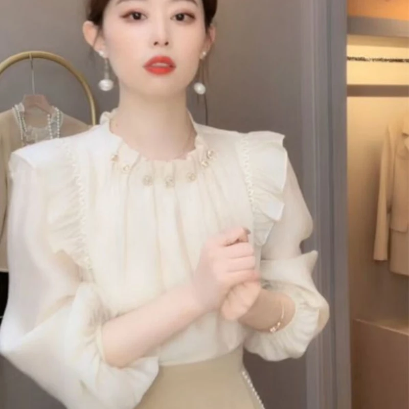 Женская рубашка с длинным рукавом 2024 Свободный Топ Модный пуловер женская