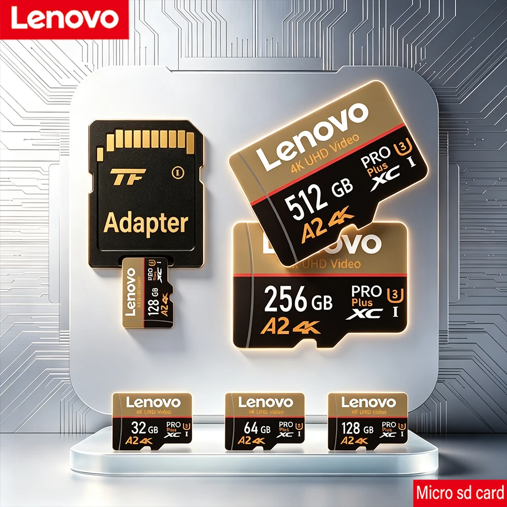 Фото Карта памяти Lenovo Ultra Micro TF 512 ГБ/256 ГБ/128 ГБ/64 ГБ/32 ГБ, высокоскоростная мини-карта SD для хранения видеофайлов 4K UHD №1