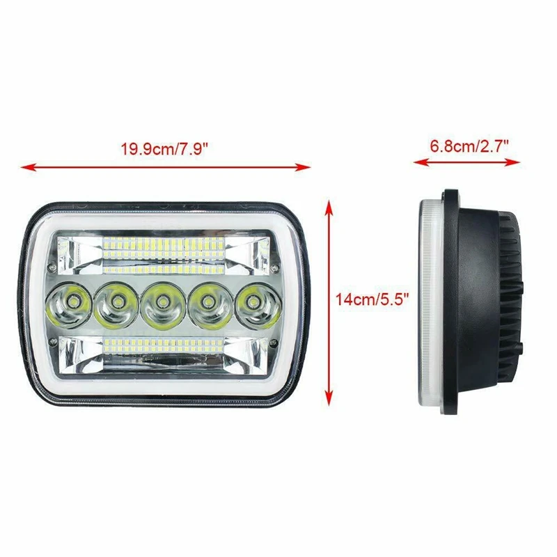 Фара головного света ближнего и дальнего 240 Вт 5x7 дюймов 7x6 для Jeep Cherokee Wrangler XJ YJ 1