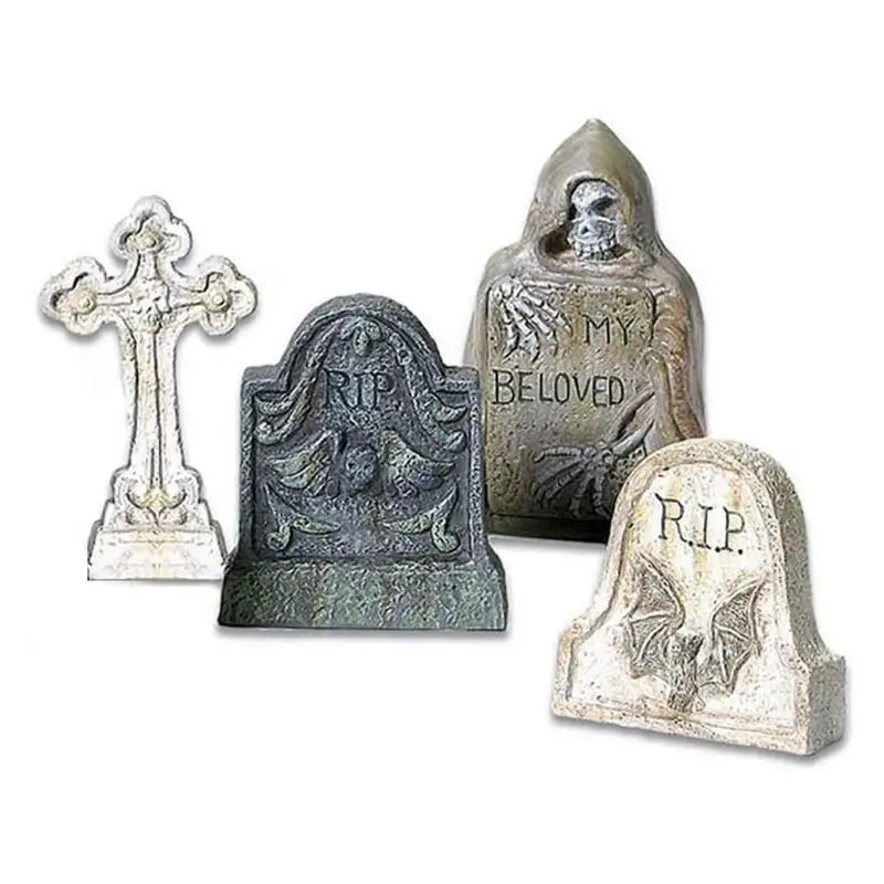 

Tombstones Fugrines Halloween Decorations For Home Spooky My Beloved Rip Cross-shaped Tombstone Ornaments Horror House Props