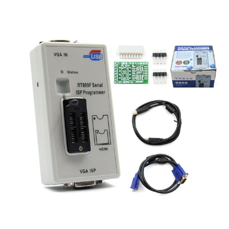 

Newest RT809F ISP Programmer/ RT809 Lcd USB Programmer Repair Tools 24-25-93 Serise IC with Full Adapters(A)