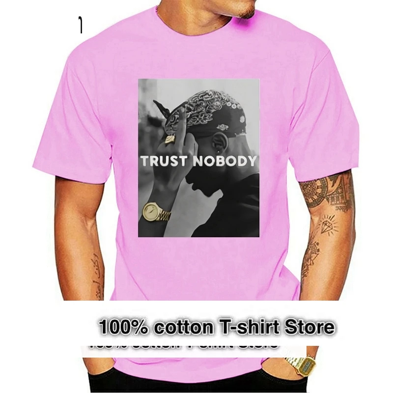 

Mens T Shirts Fashion 2017 2PAC TRUST NOBODY Shakur