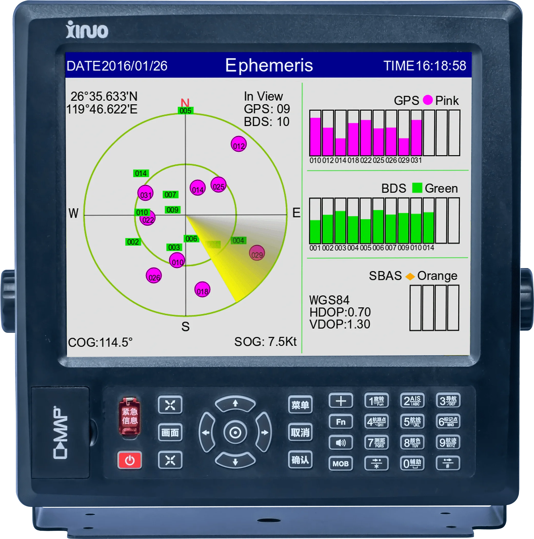 Морская GPS-карта Плоттер Морские навигаторы Серия GN-150 GN-1512 Большой дисплей